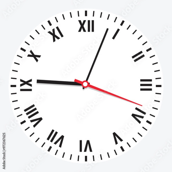 Obraz Clock icon. Simple clock with roman numerals. Vector illustration