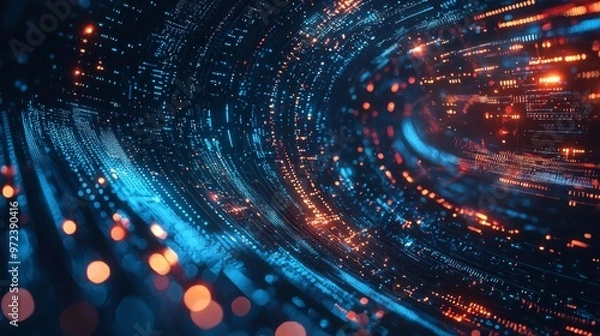 Fototapeta Abstract Technology Background for Digital Designs Generative AI