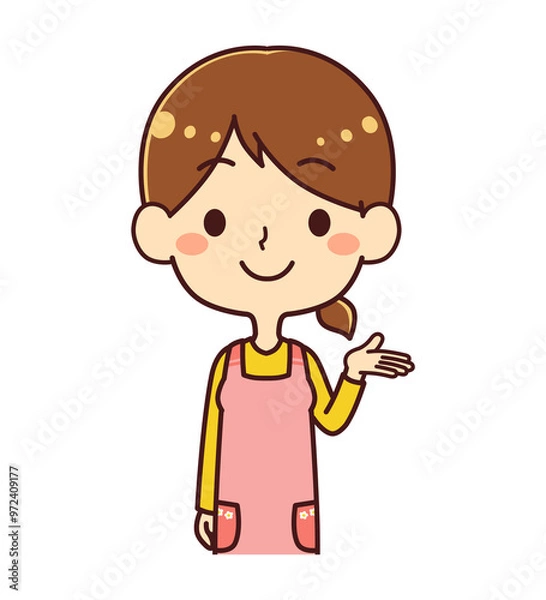 Fototapeta 保育士　案内　右　イラスト素材