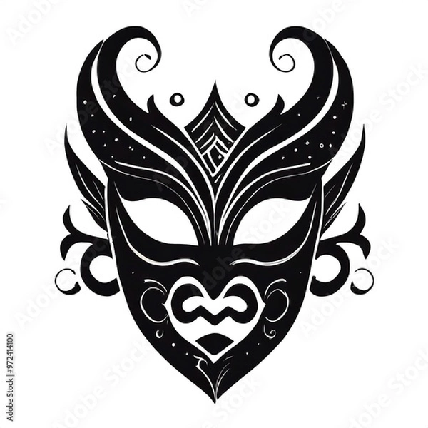 Fototapeta Masquerade vector icon on white background. Comic and tragic mask icon
