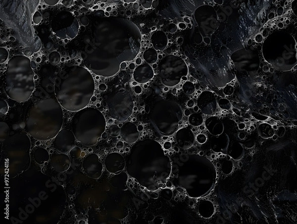 Fototapeta Black texture background with copy space. Neural network AI generated art