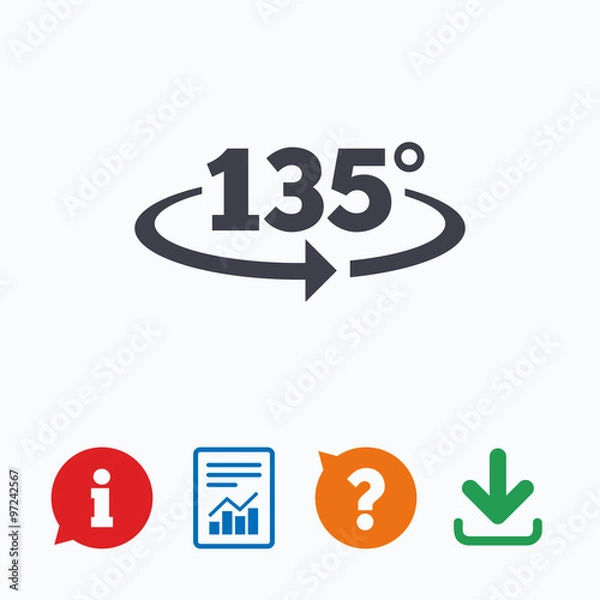 Obraz Angle 135 degrees sign icon. Geometry math symbol