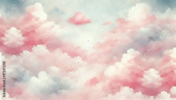 Fototapeta ピンクの雲　背景