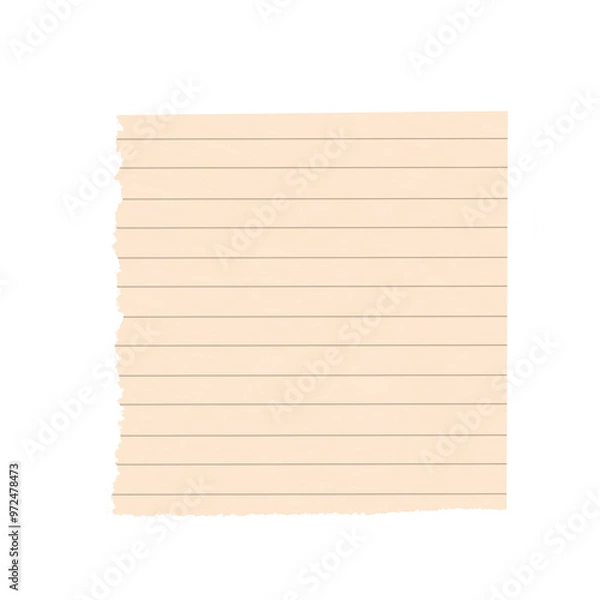 Fototapeta Lined notepad sheet. Piece of paper.	
