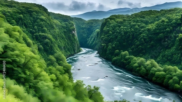 Obraz river in the mountains