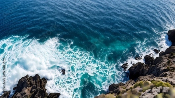 Obraz waves crashing on rocks