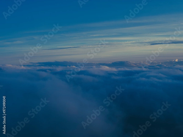 Fototapeta view on clouds from airplane window