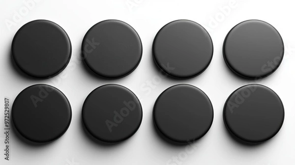 Fototapeta 3d render collection of black gol3d round stickers with sacre3d geometry modern minimal icons set for social account design luxury circles isolate3d on white background