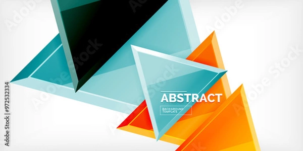 Fototapeta Triangle glass shapes geometric abstract background. Vector Illustration For Wallpaper, Banner, Background, Card, Book Illustration, landing page