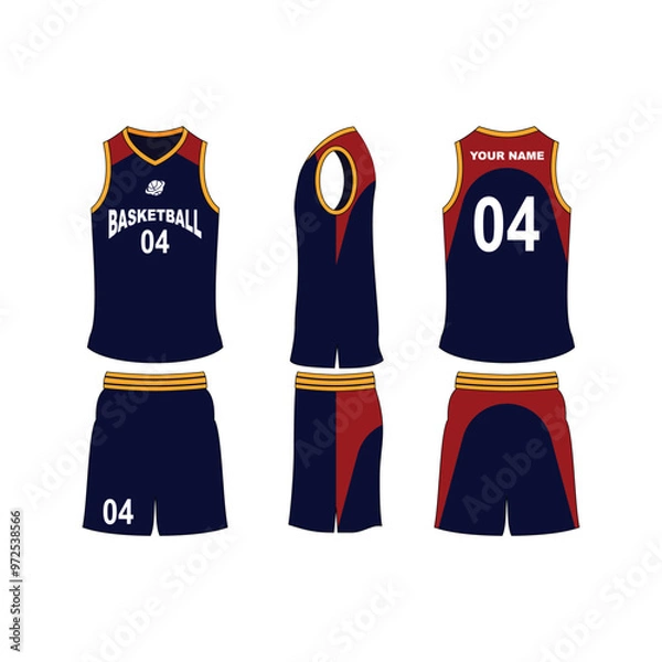 Fototapeta Basketball jersey set template collection.	