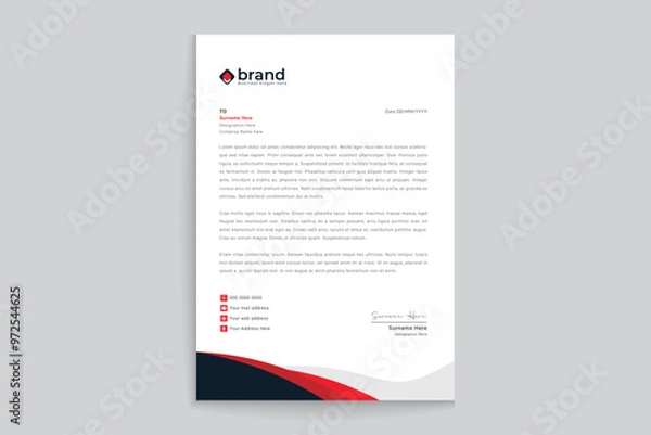 Fototapeta Red color letterhead design
