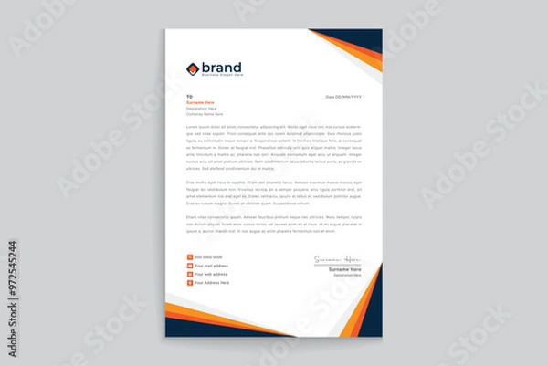 Fototapeta Orange shape letterhead design