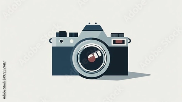 Fototapeta Simple illustration of a vintage camera.