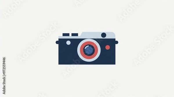 Fototapeta Simple flat design of a camera.