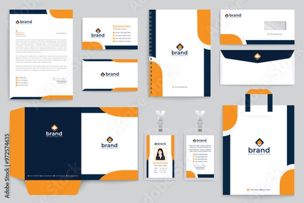 Obraz Orange shape stationery design