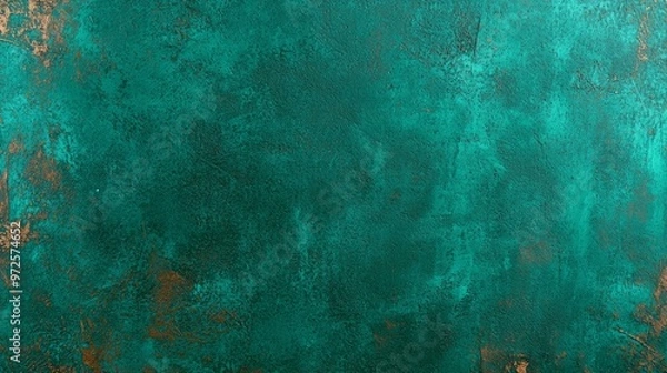 Fototapeta Dark emerald green blending into deep bronze, with a distressed, vintage texture like tarnished metal
