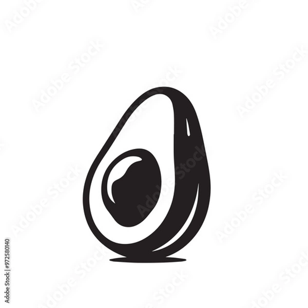 Fototapeta Avocado vector isolated on white background. Avocado logo, icon. Avocado vector illustration.