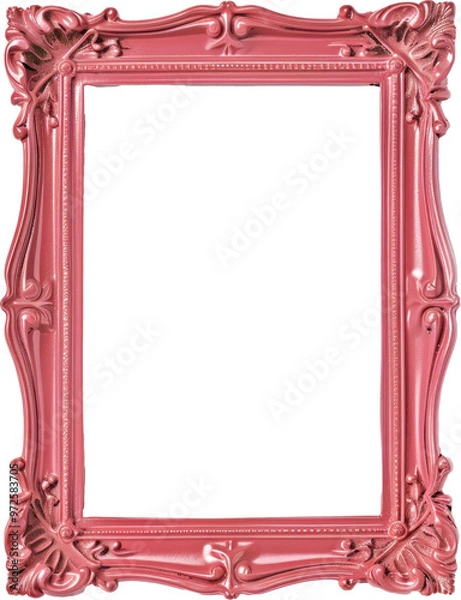 Fototapeta isolated pink image frame empty antique ornaments with transparent background 1