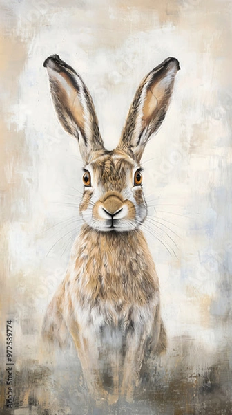 Obraz Close-Up of a Curious Hare in Nature