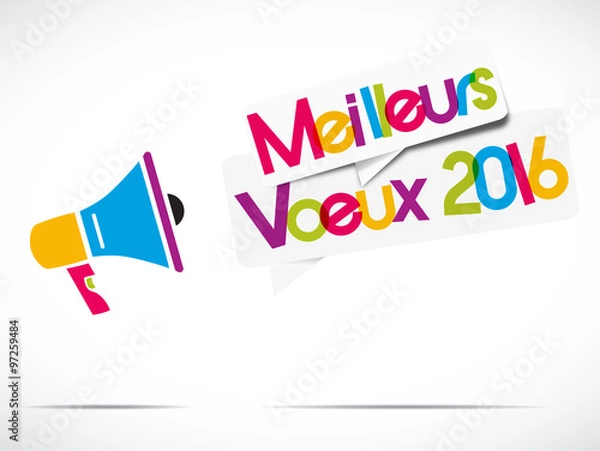 Fototapeta mégaphone : meilleurs voeux 2016