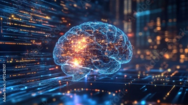 Fototapeta Artificial intelligence. AI concept