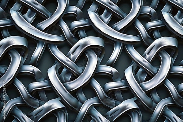 Obraz Interlocking vector elements forming an aesthetically pleasing and seamless pattern, displayed in breathtaking