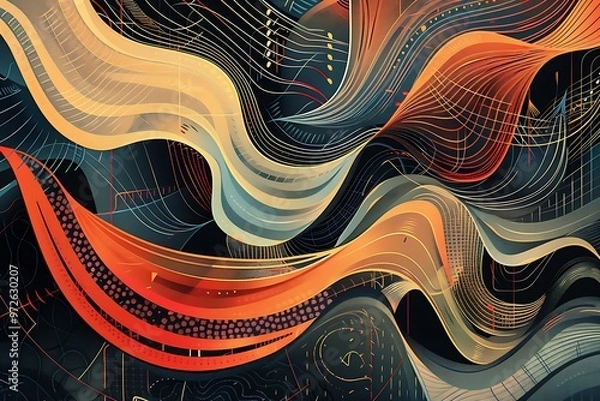 Obraz Precision-crafted vector patterns forming an intricate and captivating visual tapestry, displayed in high-definition