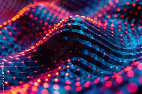 Obraz Vibrant vector patterns forming a lively and dynamic visual display, captured in brilliant high-definition