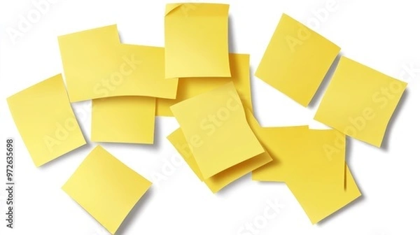 Fototapeta High-Quality PNG Clipart of Yellow Sticky Note with Transparent Background