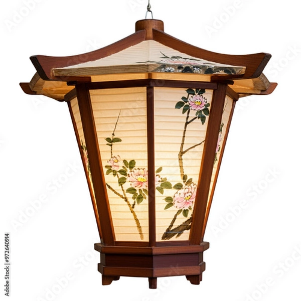 Fototapeta Single lantern on a transparent background