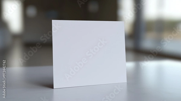 Fototapeta Mockup of an Empty Blank White Business Card, Minimalist and Clean Design for Branding Presentation
