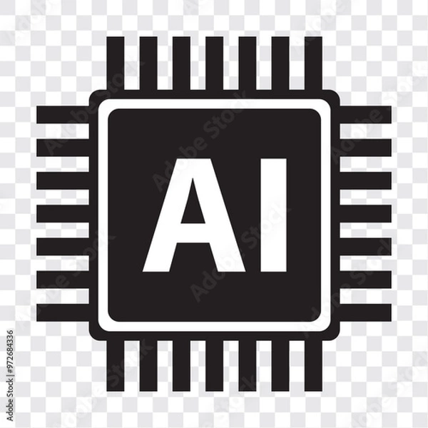 Fototapeta ai glyph icon. Artificial intelligence icon set. Vector graphic illustration. EPS 10.