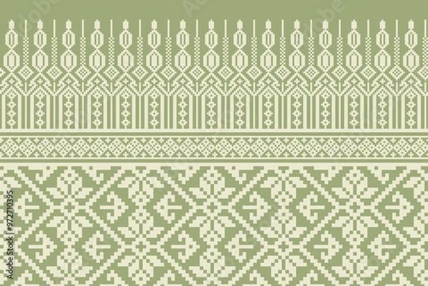 Fototapeta Pixel ethnic pattern
