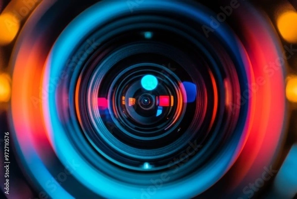 Obraz Camera Lens with Colorful Reflections