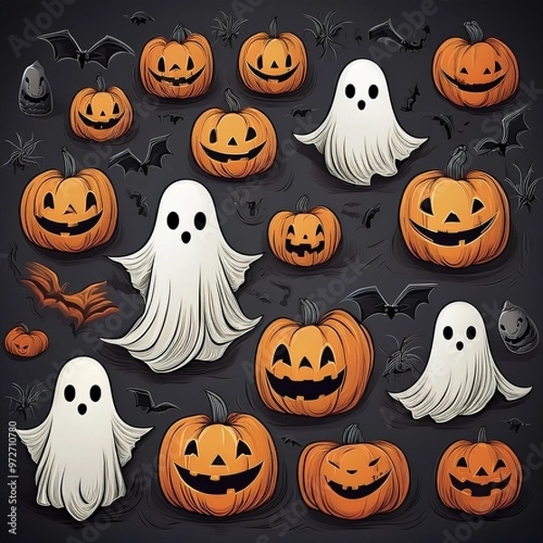 Obraz halloween seamless background