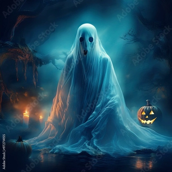 Obraz halloween scene with ghost