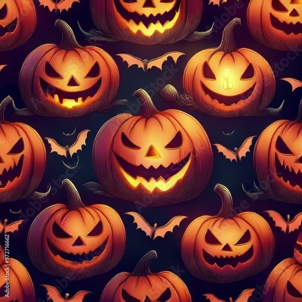 Obraz halloween pumpkins background