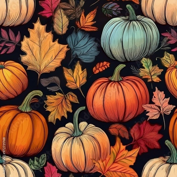 Obraz background with pumpkins