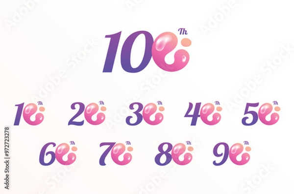 Fototapeta Colorful Anniversary Number Design Collection