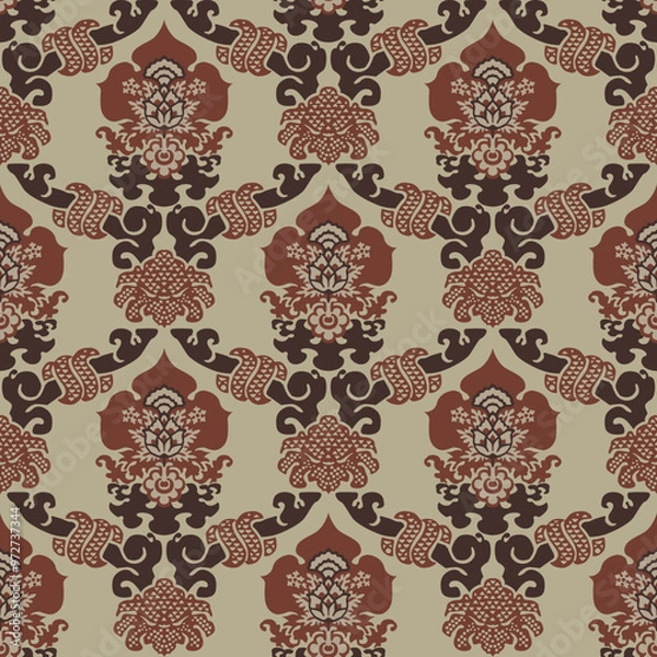 Fototapeta Seamless pattern with patterns in the form of old Byzantine fabrics. Stylized floral ornament.