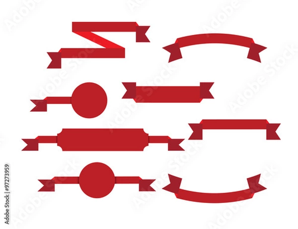Fototapeta banner ribbons vector set