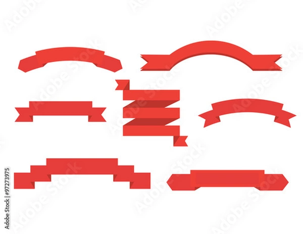 Obraz banner ribbons vector set