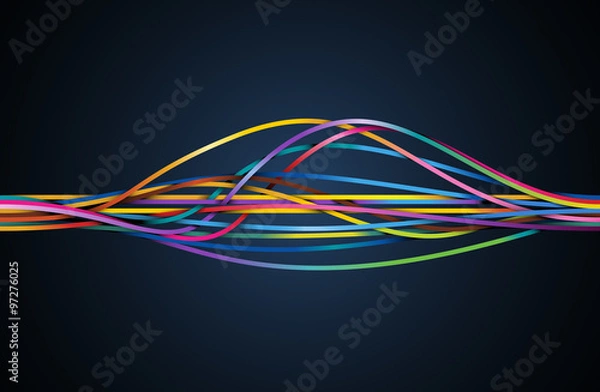 Fototapeta Colorful flowing lines, eps10 vector