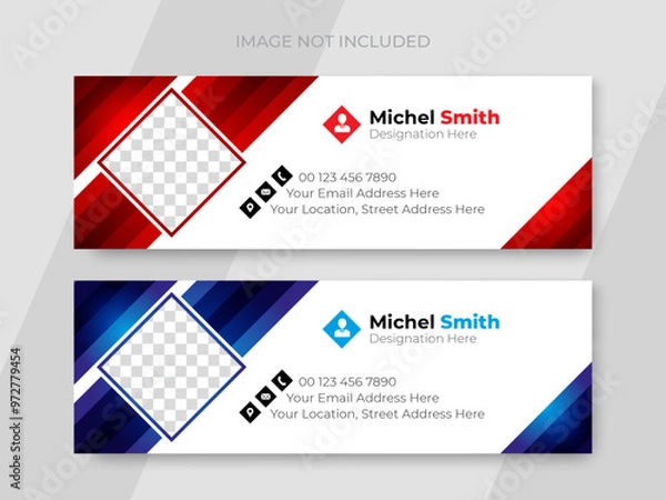 Fototapeta Modern and professional multipurpose email signature template design or business email footer