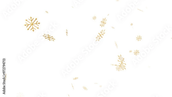 Fototapeta snowflakes golden of christmas transparent png or isolated background, snowflake particle or christmas poster element. 