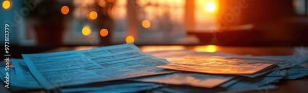 Obraz Tax forms and documents on a table