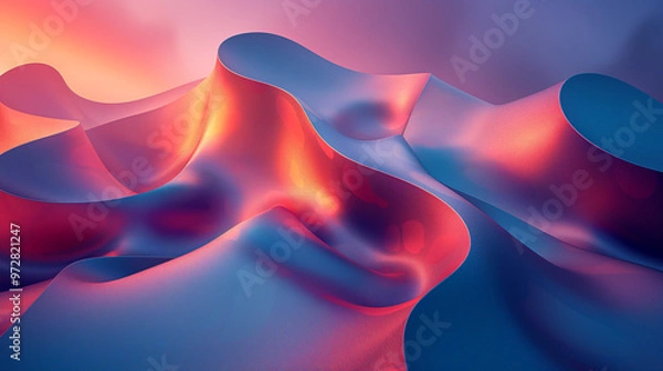 Obraz organic lines intersecting sharp geometric shapes, forming a modern, fluid abstract background