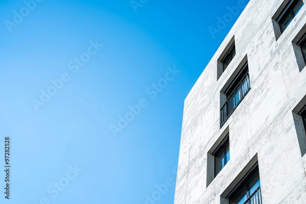 Obraz concrete facade of a building with windows