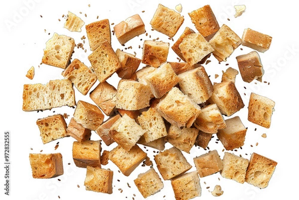 Obraz Croutons Isolated on Transparent Background PNG