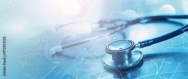 Obraz Modern Stethoscope Resting on a Digital Background With Soft Lighting